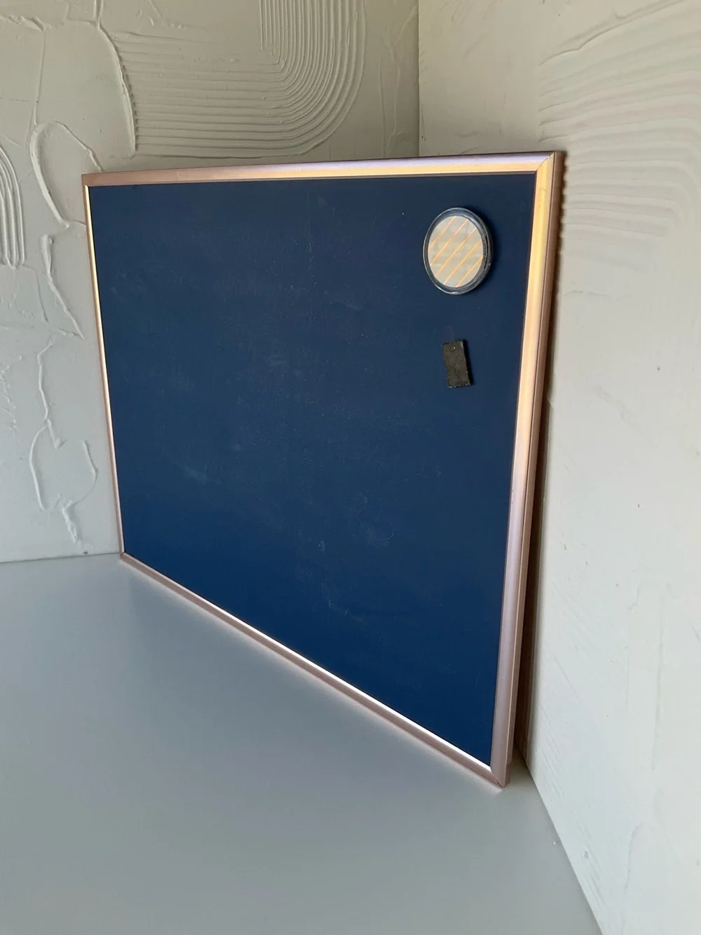Blue Magnetic Chalkboard 14x11” - Silver Frame Wall Decor & Message Board